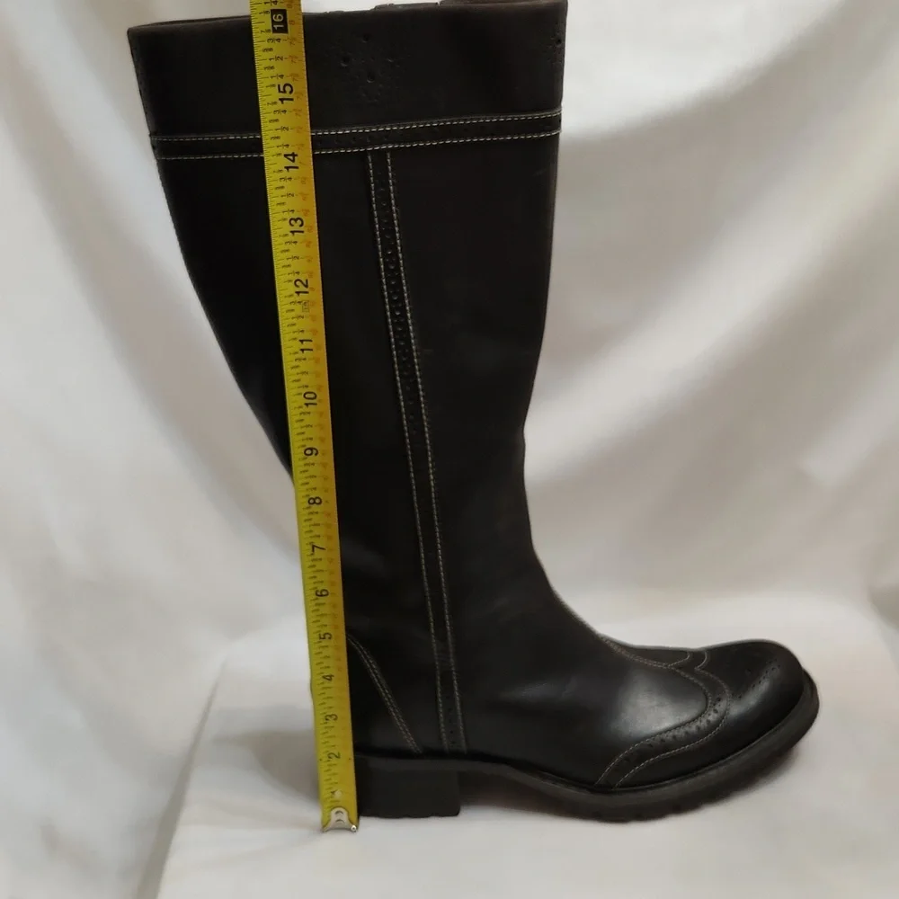 Timberland Tall Wingtip Leather Heeled Boots (W Size 7.5) - Picture 13 of 16